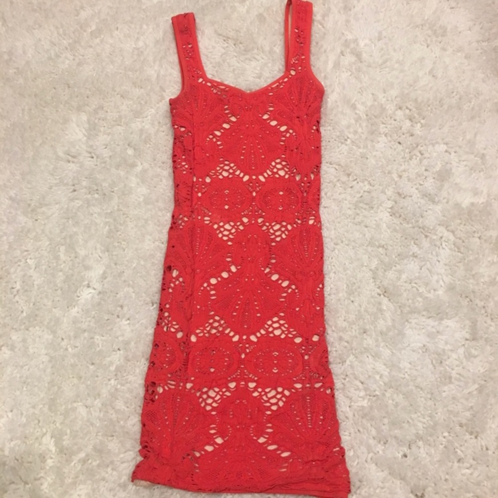 Free People Orange Medallion Shell Bodycon